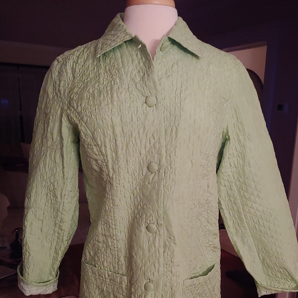 Coldwater Creek quilted silk jacket - Picture 3 of 5